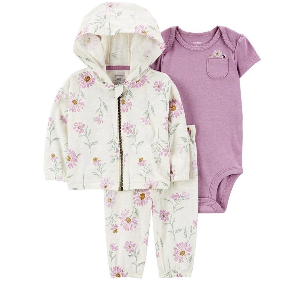 Carter's Purple and Cream Kids Matching Set